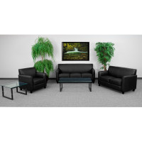 Flash Furniture HERCULES Diplomat Series Reception Set in Black [BT-827-SET-BK-GG]